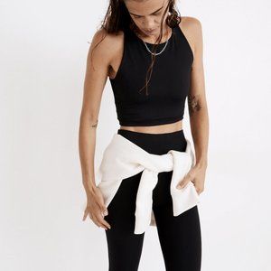 MADEWELL MWL BLACK FORM RACERBACK CROP TANK TOP